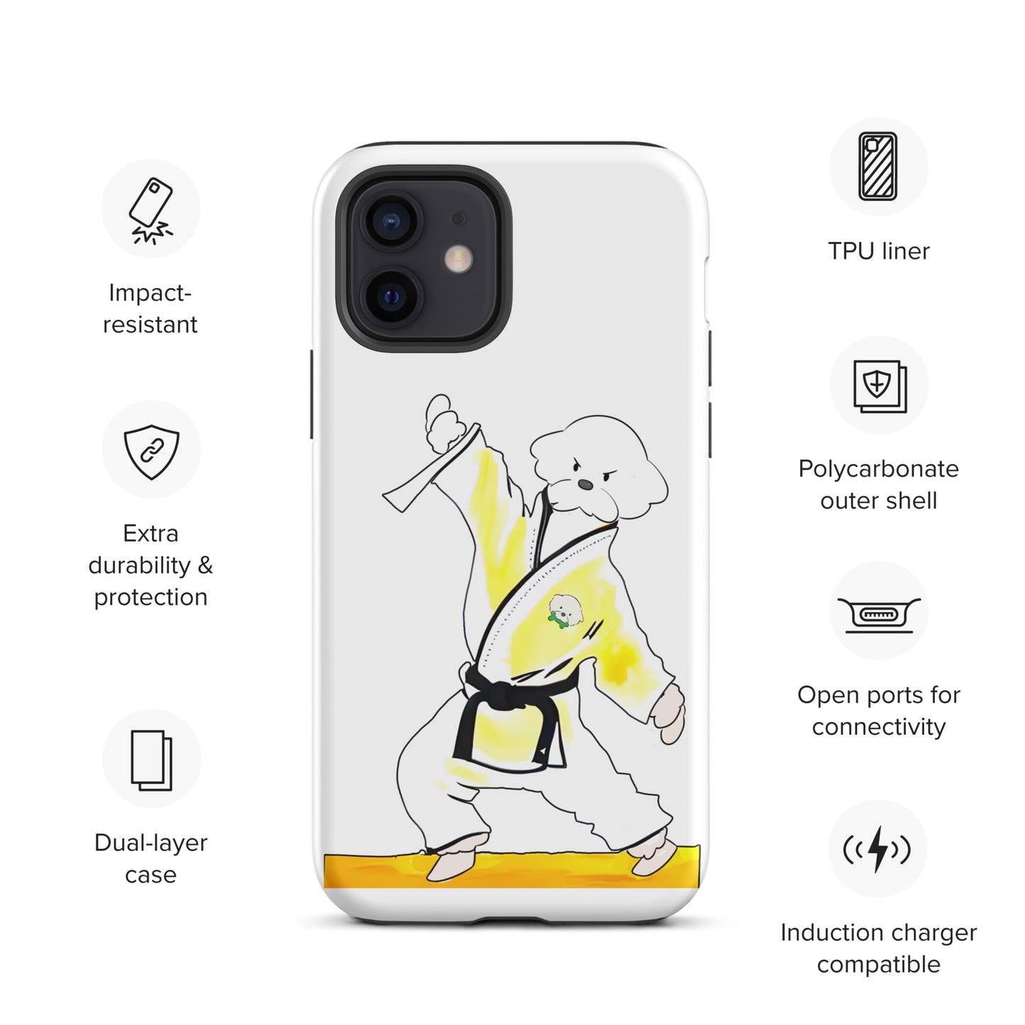 Cheeky Bichon Cute Funny Dog Knows Karate Tough iPhone case