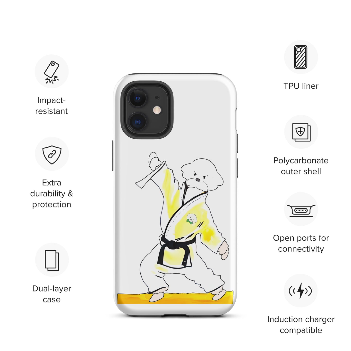 Cheeky Bichon Cute Funny Dog Knows Karate Tough iPhone case