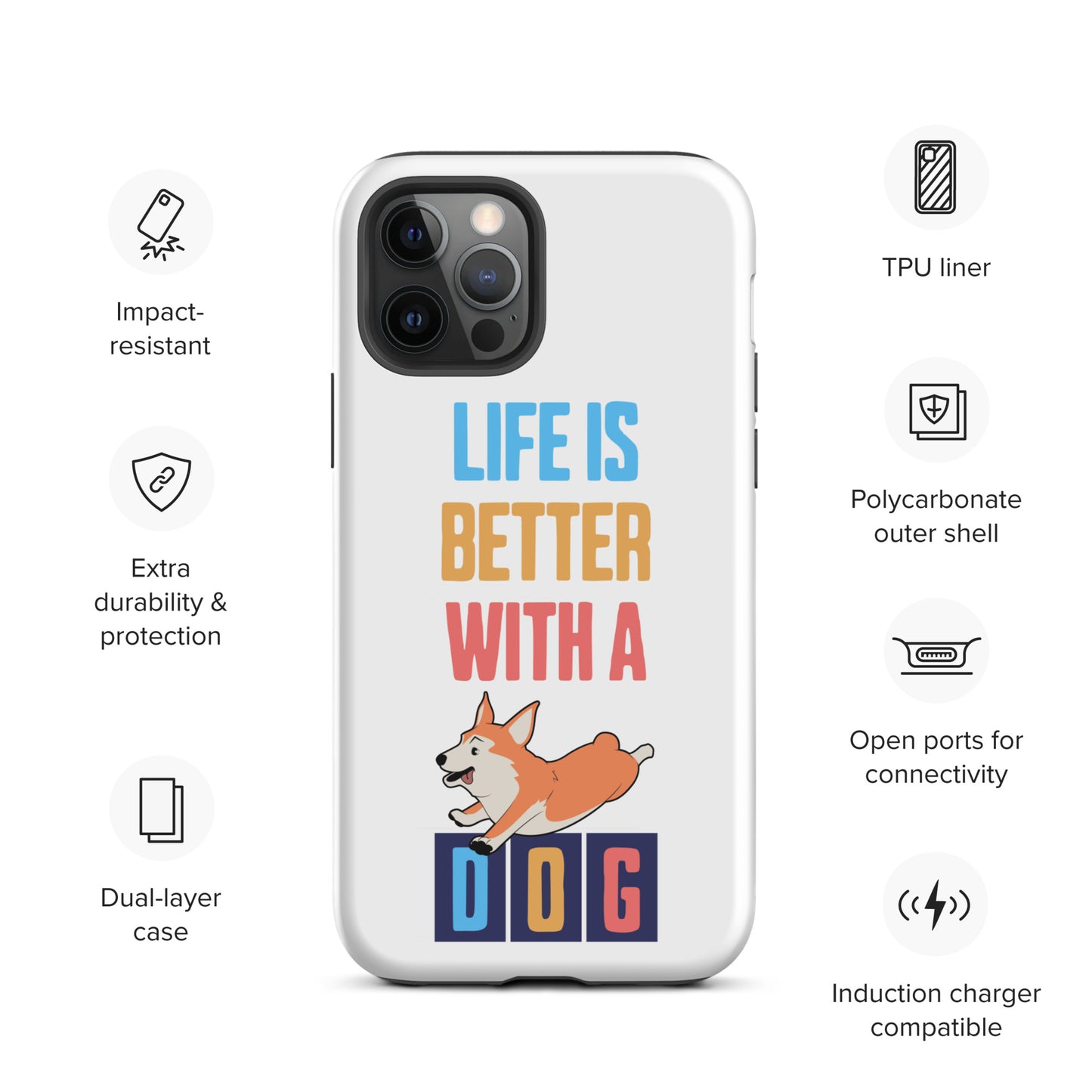 Cute Life is Better with a Dog iPhone case