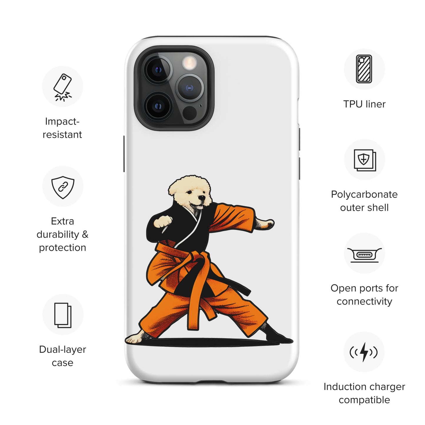 Cute Funny Dog Knows Karate Tough iPhone case