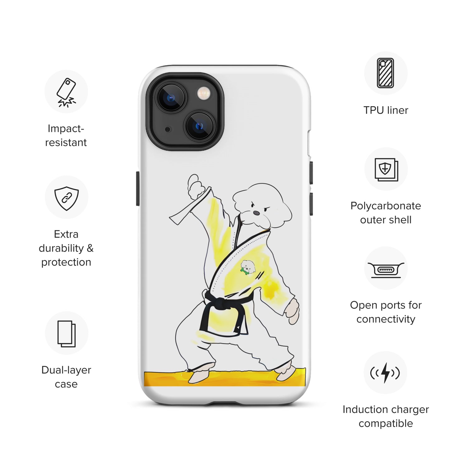 Cheeky Bichon Cute Funny Dog Knows Karate Tough iPhone case