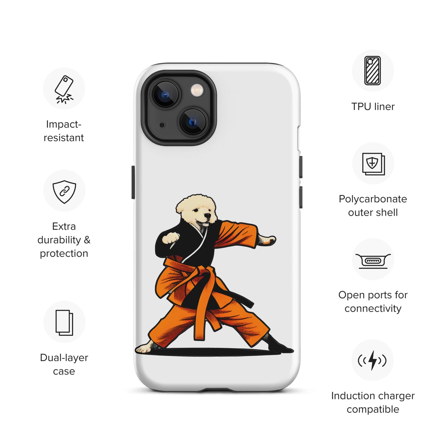 Cute Funny Dog Knows Karate Tough iPhone case