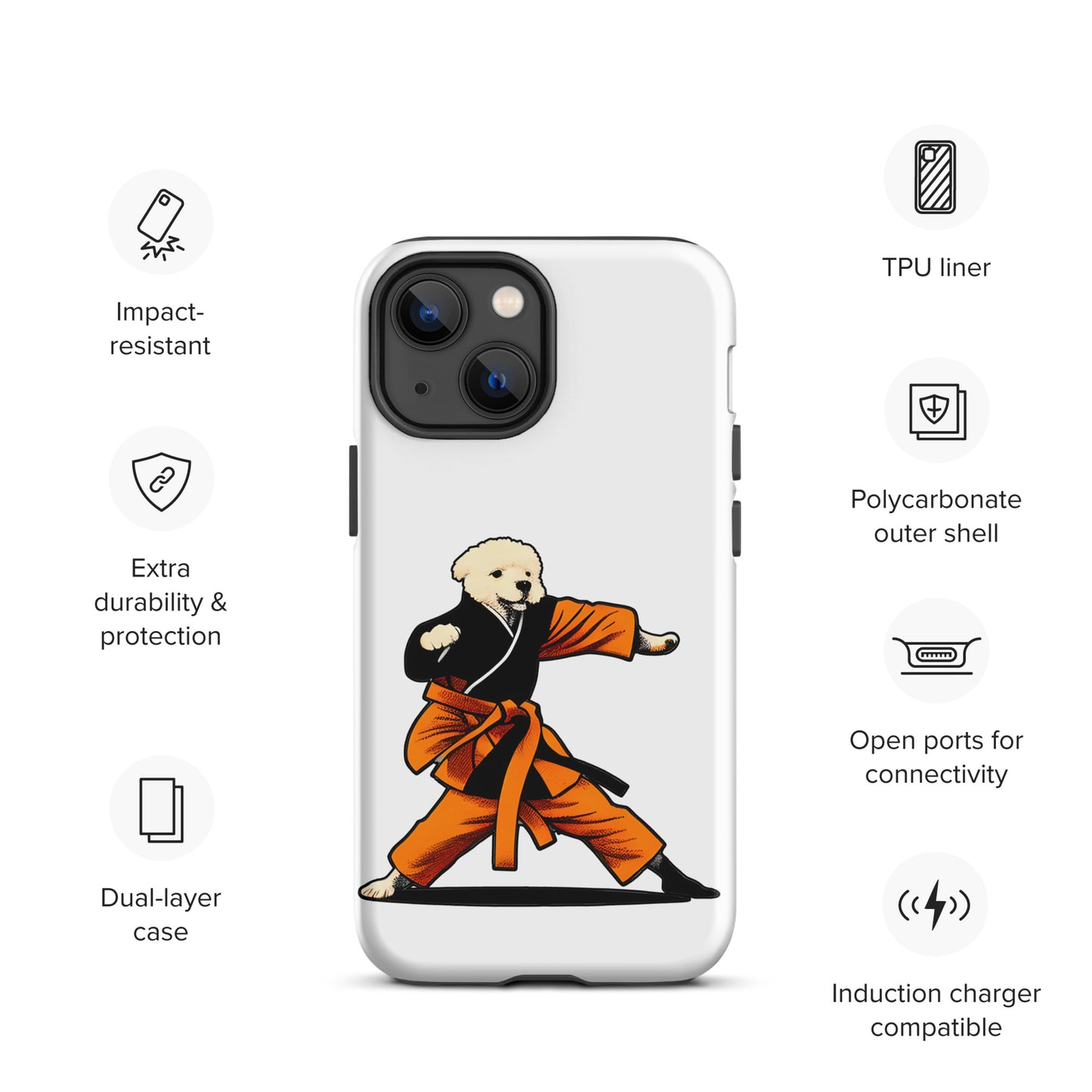 Cute Funny Dog Knows Karate Tough iPhone case