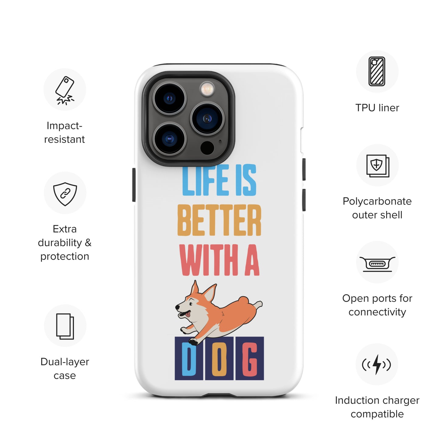 Cute Life is Better with a Dog iPhone case