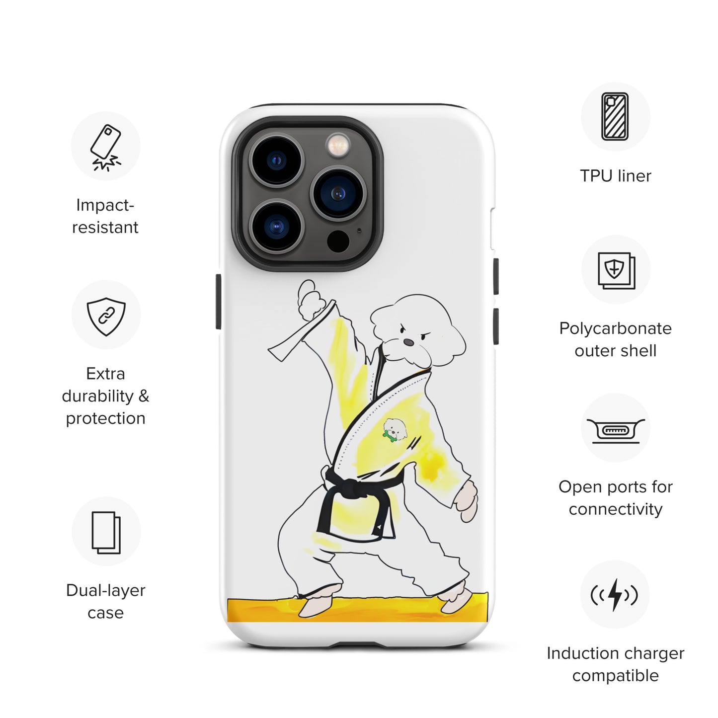 Cheeky Bichon Cute Funny Dog Knows Karate Tough iPhone case