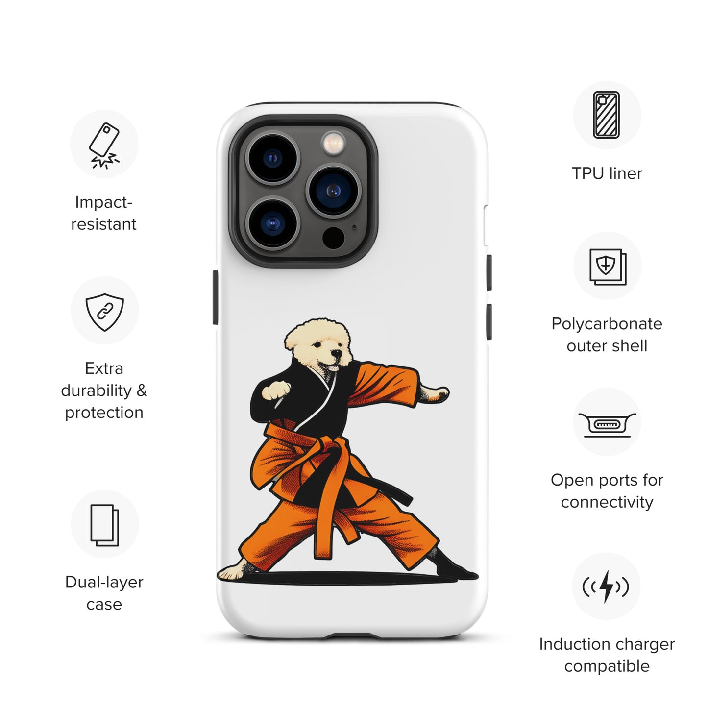 Cute Funny Dog Knows Karate Tough iPhone case