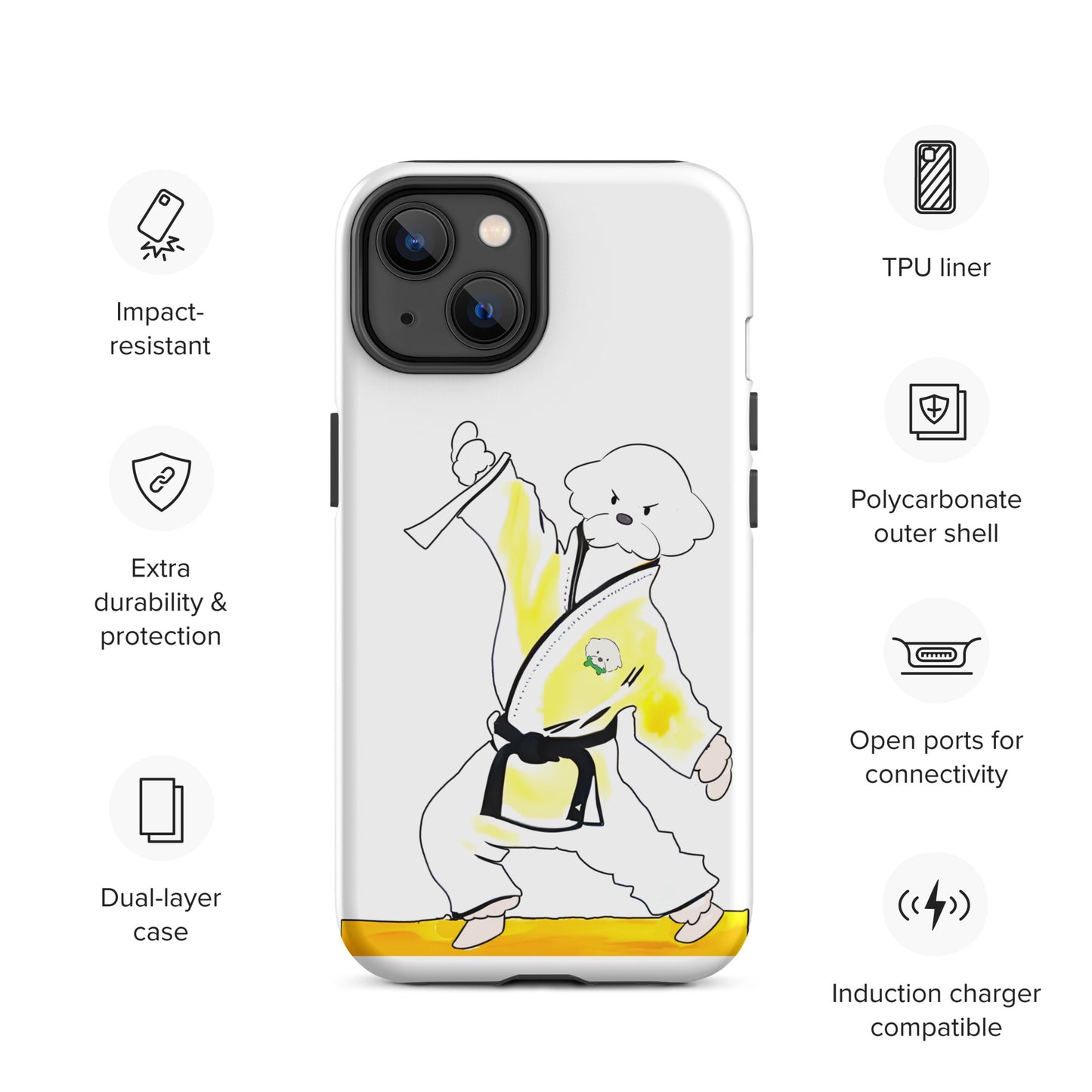 Cheeky Bichon Cute Funny Dog Knows Karate Tough iPhone case