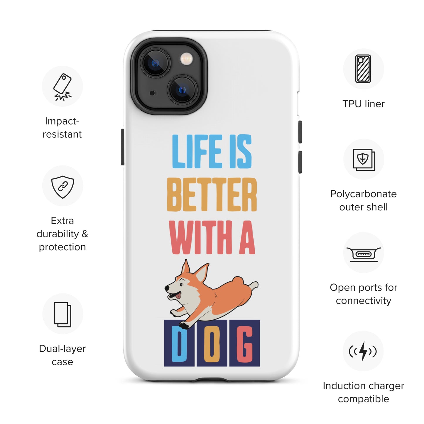 Cute Life is Better with a Dog iPhone case