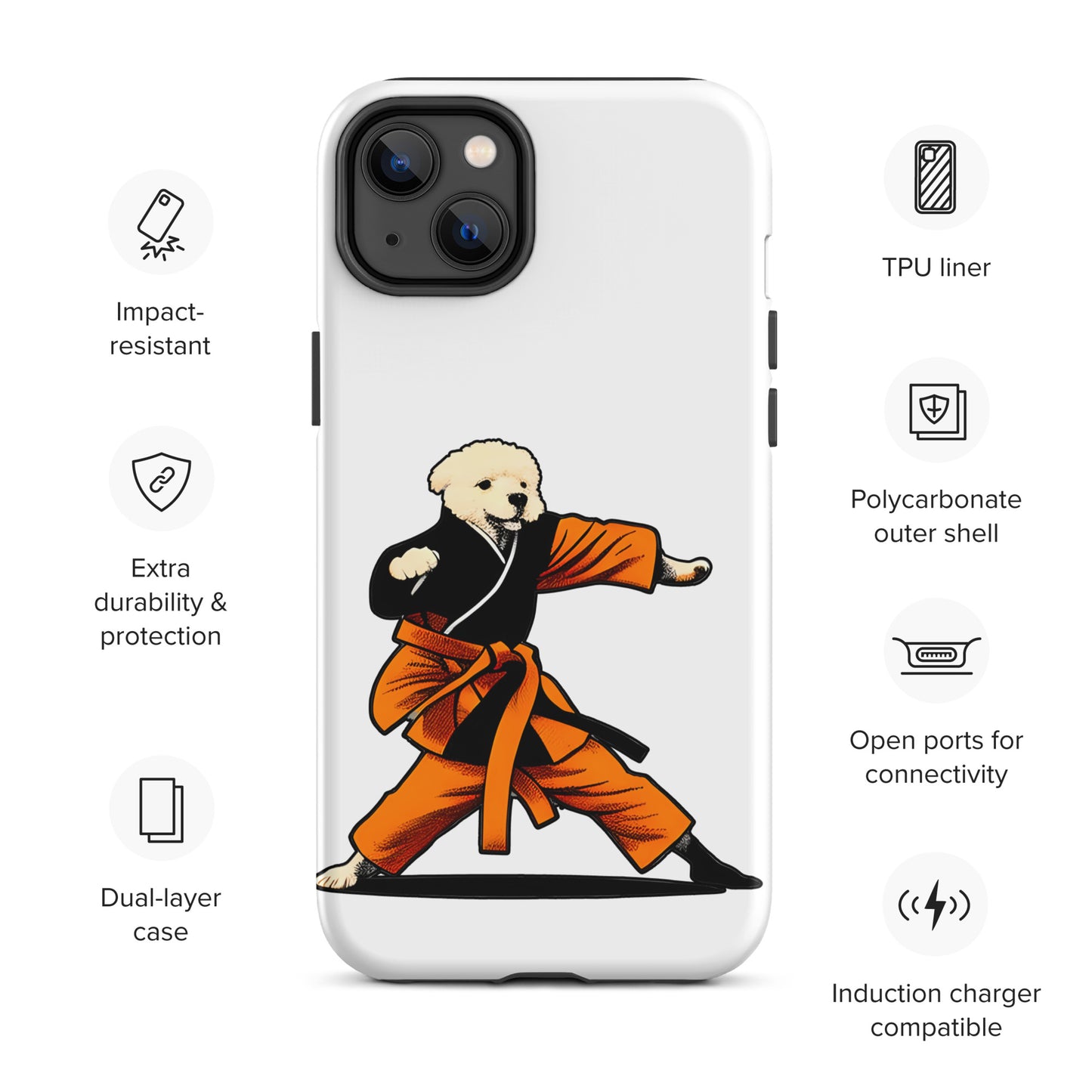 Cute Funny Dog Knows Karate Tough iPhone case