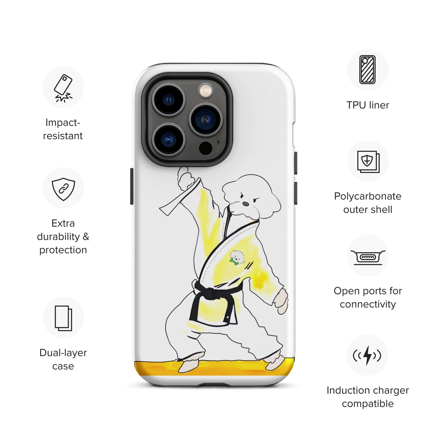 Cheeky Bichon Cute Funny Dog Knows Karate Tough iPhone case