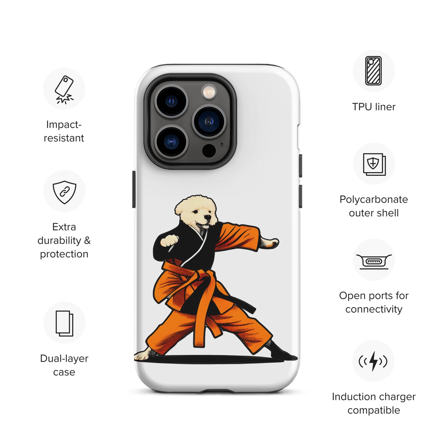 Cute Funny Dog Knows Karate Tough iPhone case