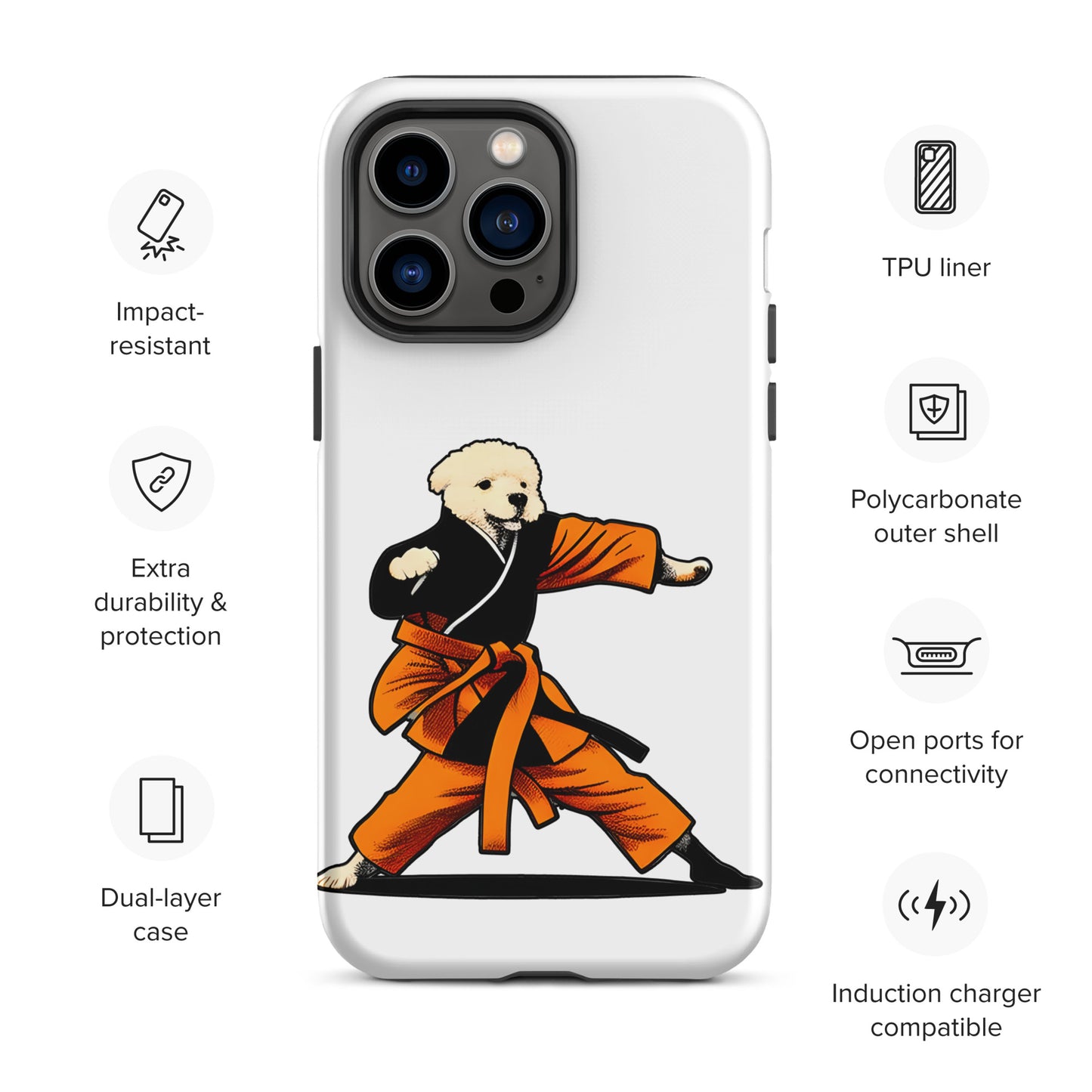 Cute Funny Dog Knows Karate Tough iPhone case