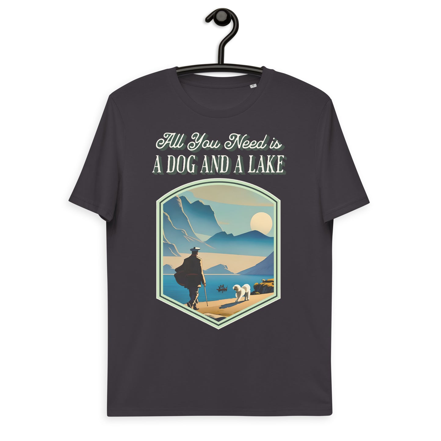 Vintage All You Need is a Dog and a Lake unisex organic cotton t-shirt