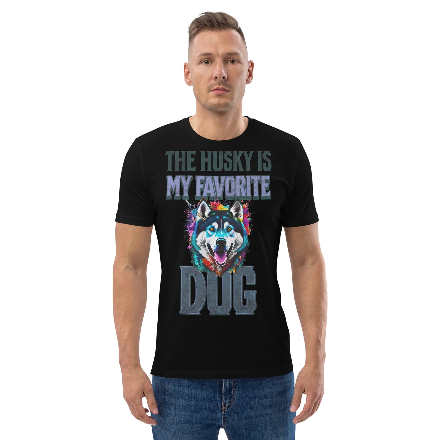 Vintage Colourful The Husky Is My Favorite Dog T-Shirt