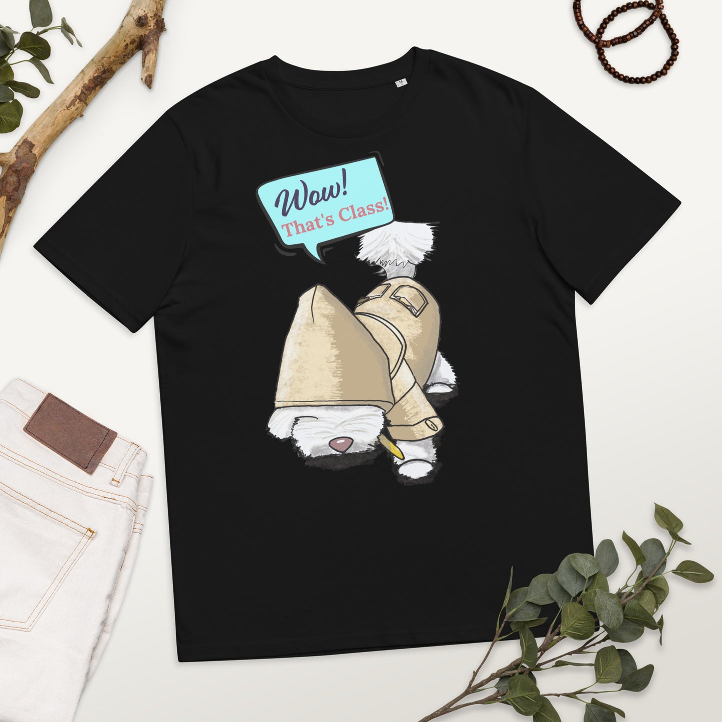 Cheeky Bichon Cute Funny Dog Cartoon T-Shirt (Customisable Text)