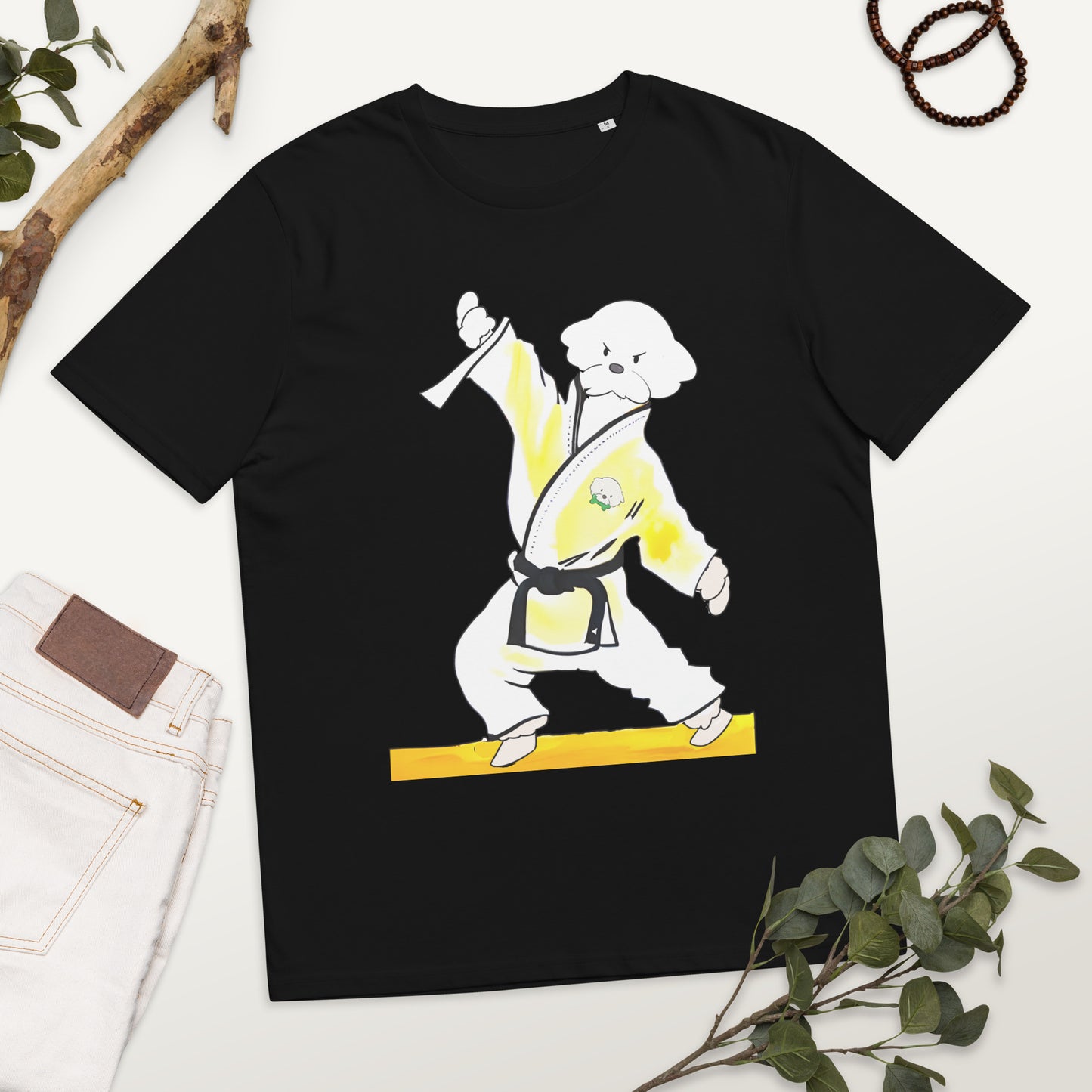 Cheeky Bichon Cute Funny Dog Knows Karate Unisex organic cotton t-shirt