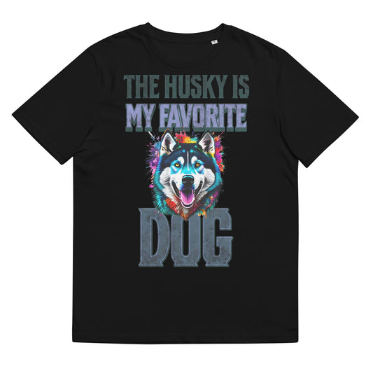 Vintage Colourful The Husky Is My Favorite Dog T-Shirt