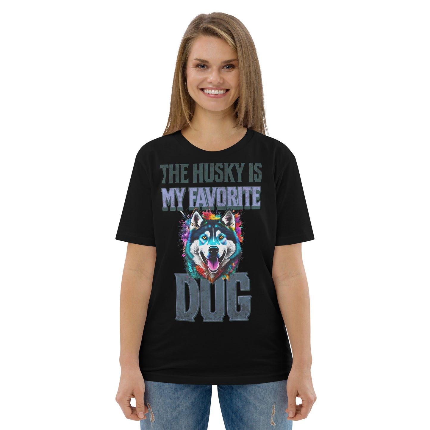 Vintage Colourful The Husky Is My Favorite Dog T-Shirt