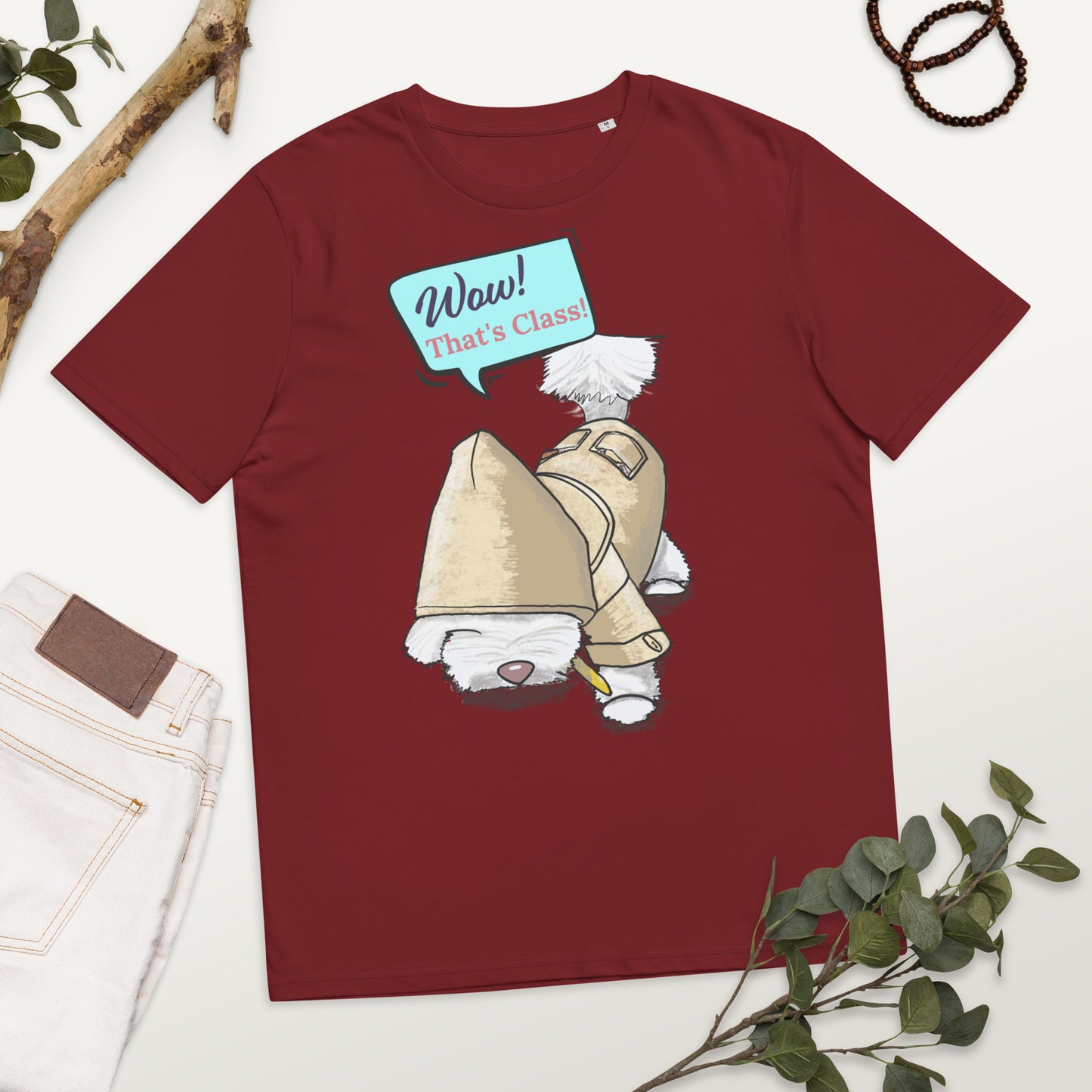 Cheeky Bichon Cute Funny Dog Cartoon T-Shirt (Customisable Text)