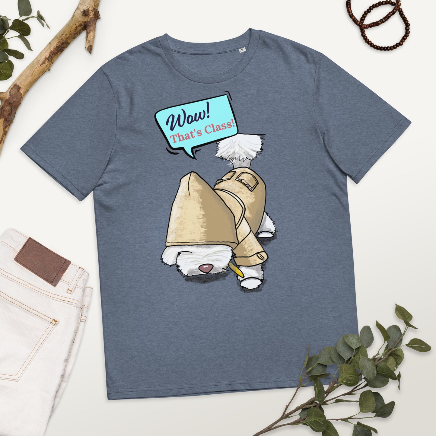 Cheeky Bichon Cute Funny Dog Cartoon T-Shirt (Customisable Text)