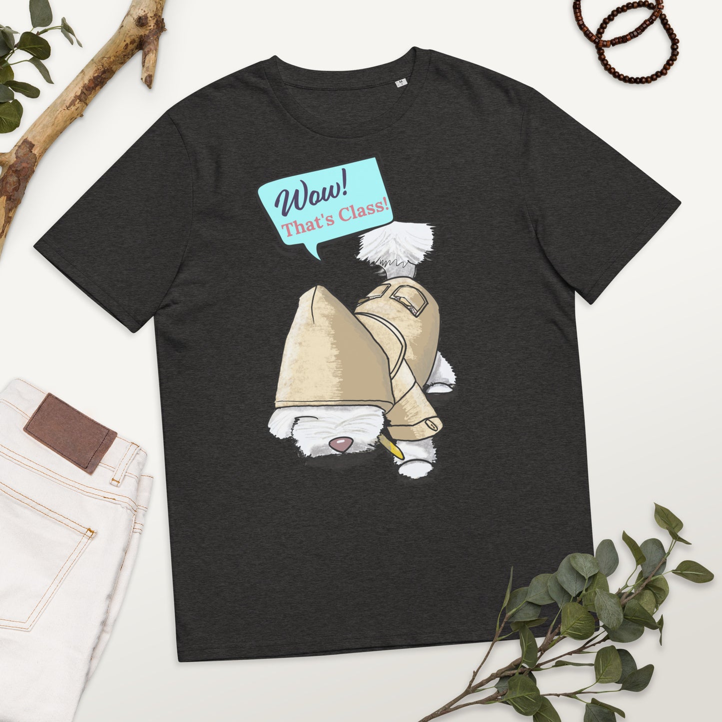 Cheeky Bichon Cute Funny Dog Cartoon T-Shirt (Customisable Text)