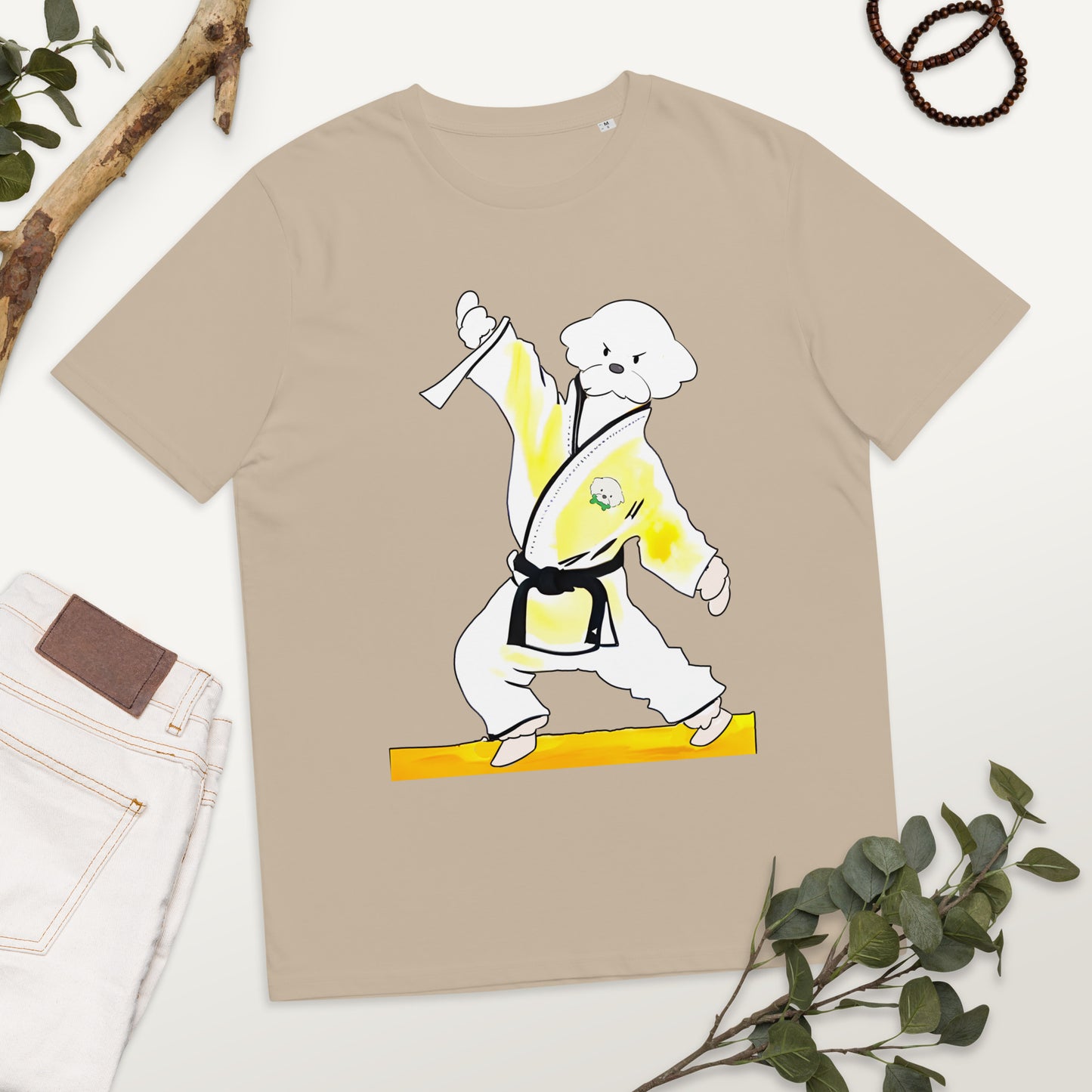 Cheeky Bichon Cute Funny Dog Knows Karate Unisex organic cotton t-shirt