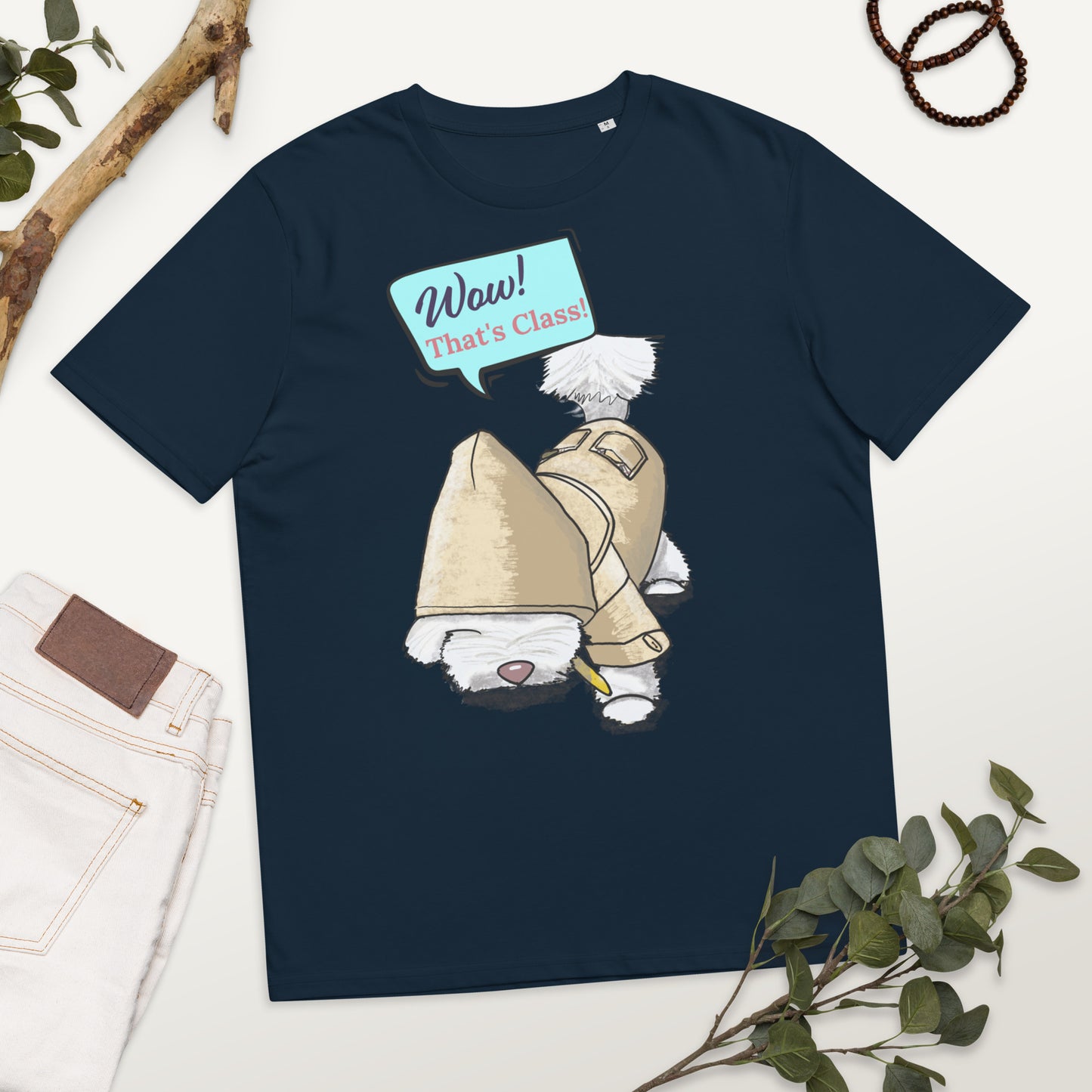 Cheeky Bichon Cute Funny Dog Cartoon T-Shirt (Customisable Text)