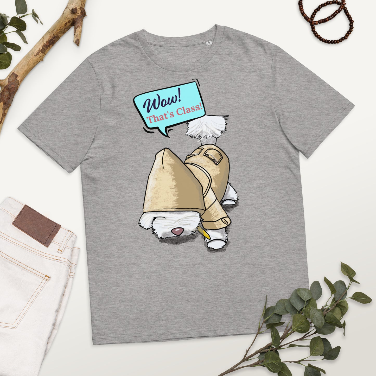 Cheeky Bichon Cute Funny Dog Cartoon T-Shirt (Customisable Text)