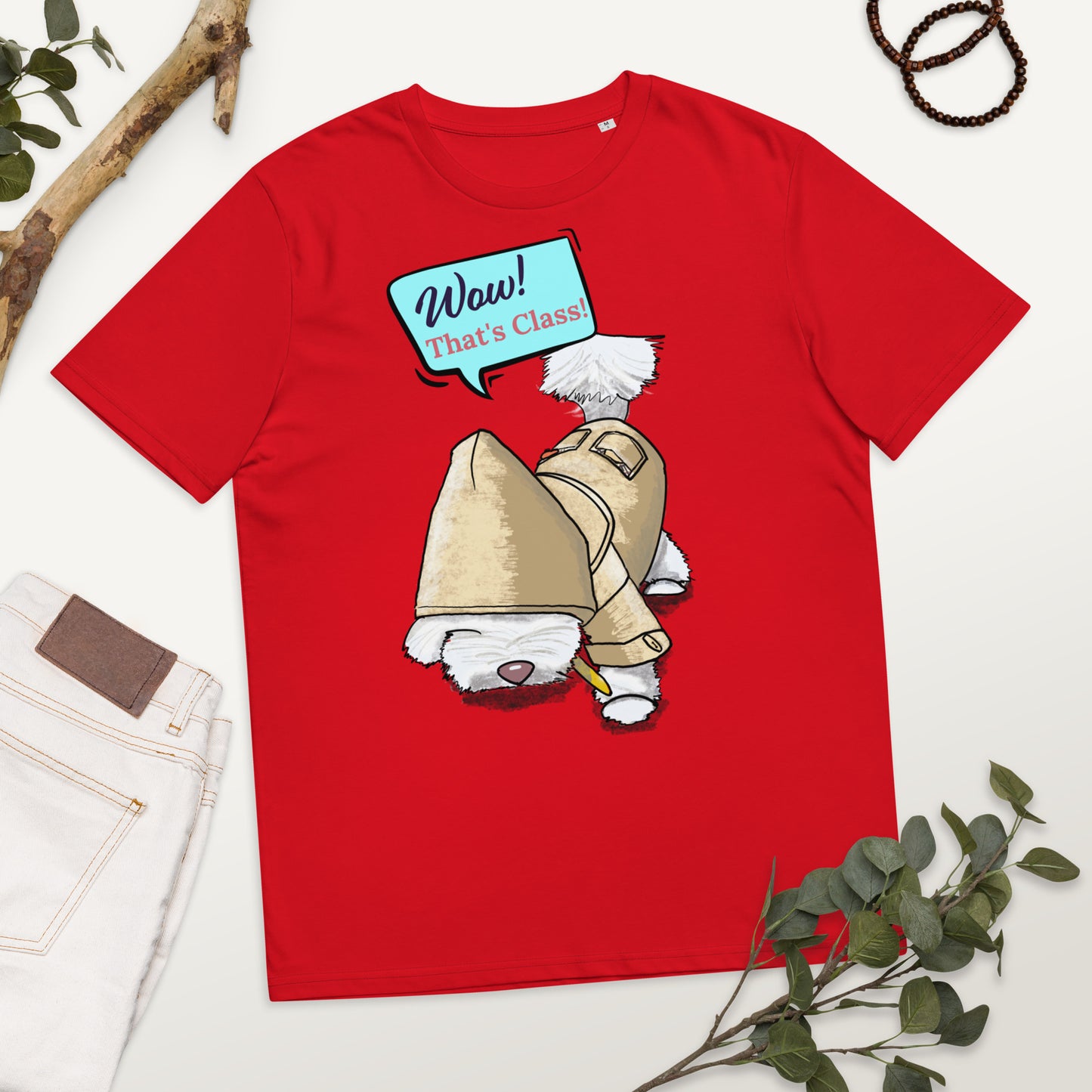 Cheeky Bichon Cute Funny Dog Cartoon T-Shirt (Customisable Text)