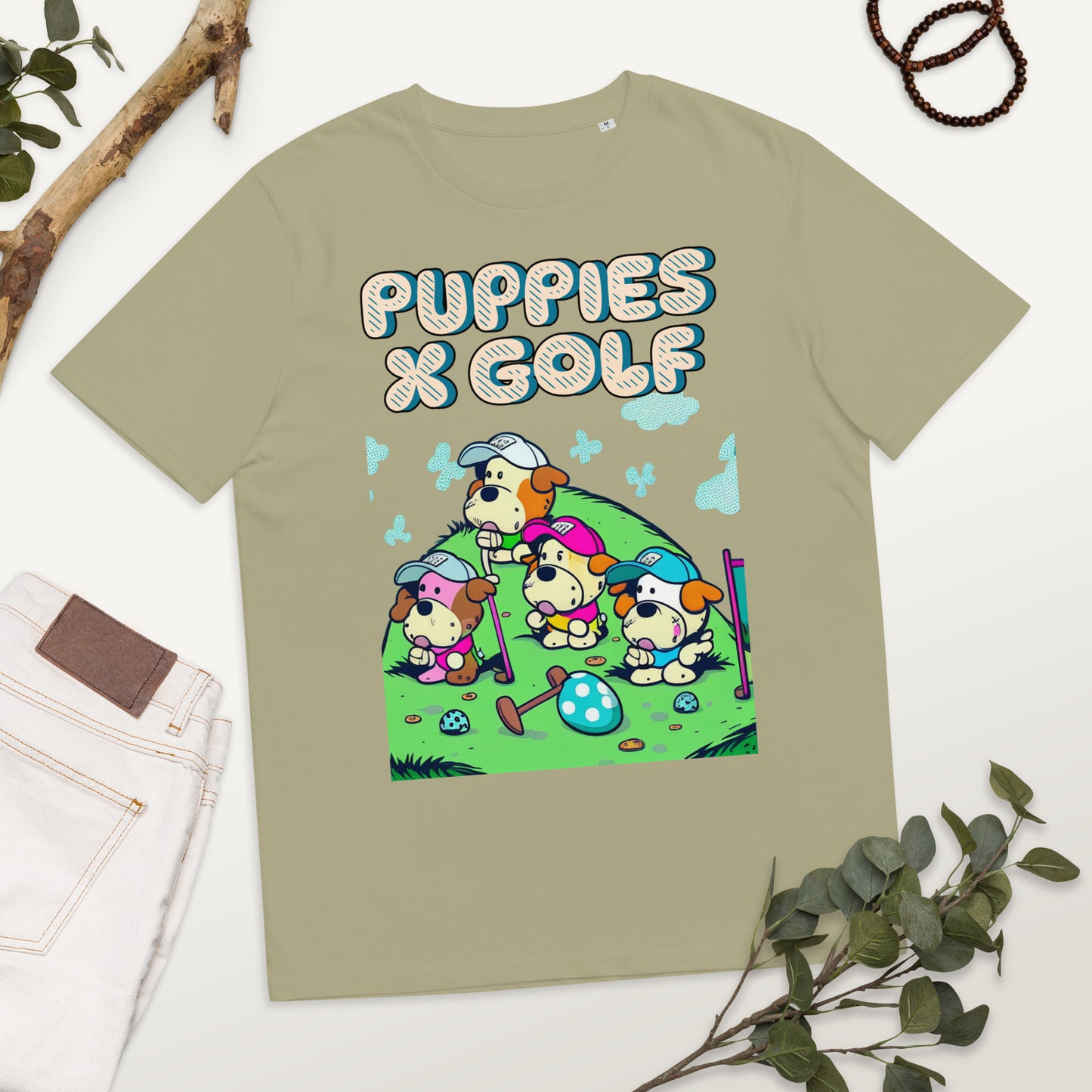 Cute Puppies and Golf Shirt