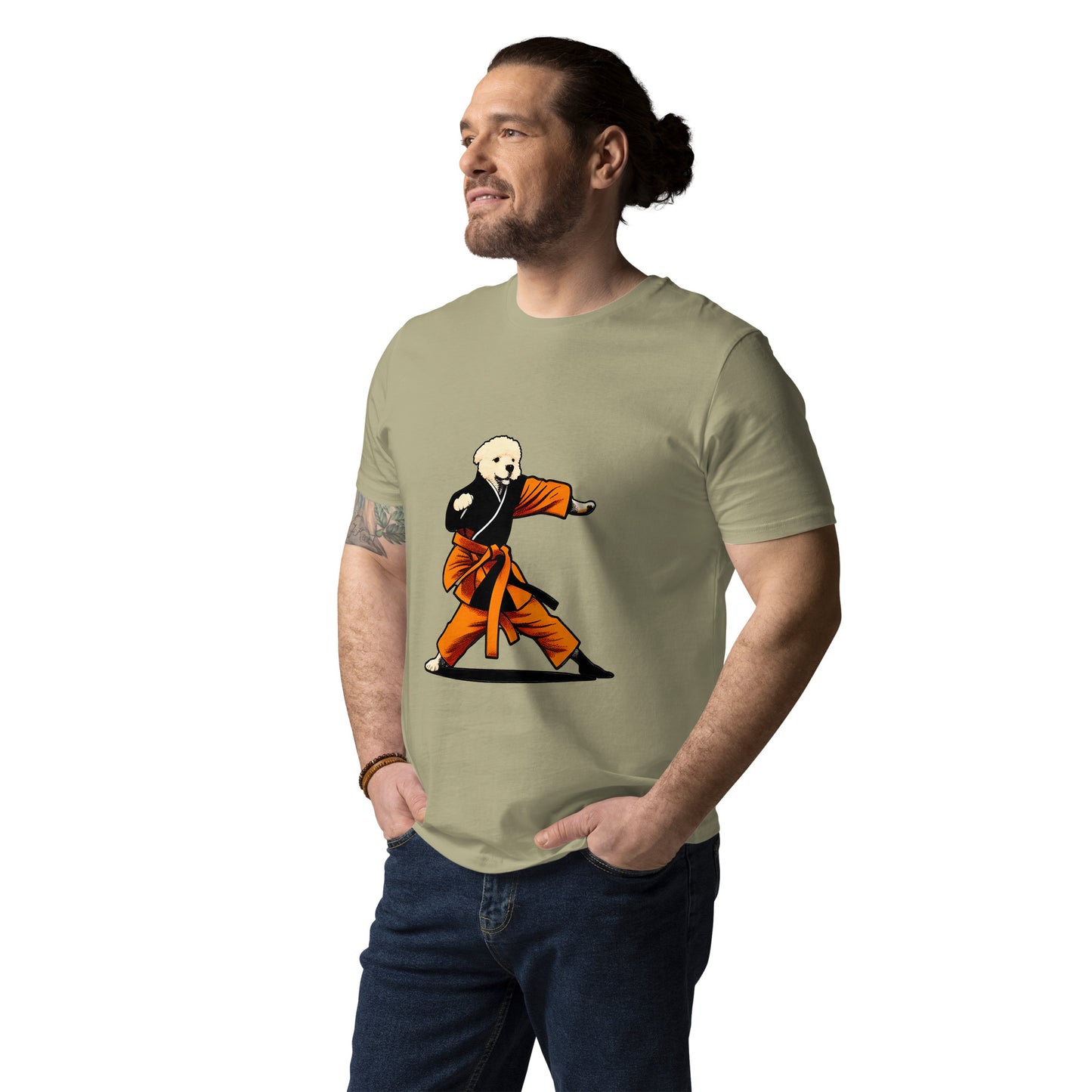 Cute Funny Dog Knows Karate Unisex organic cotton t-shirt