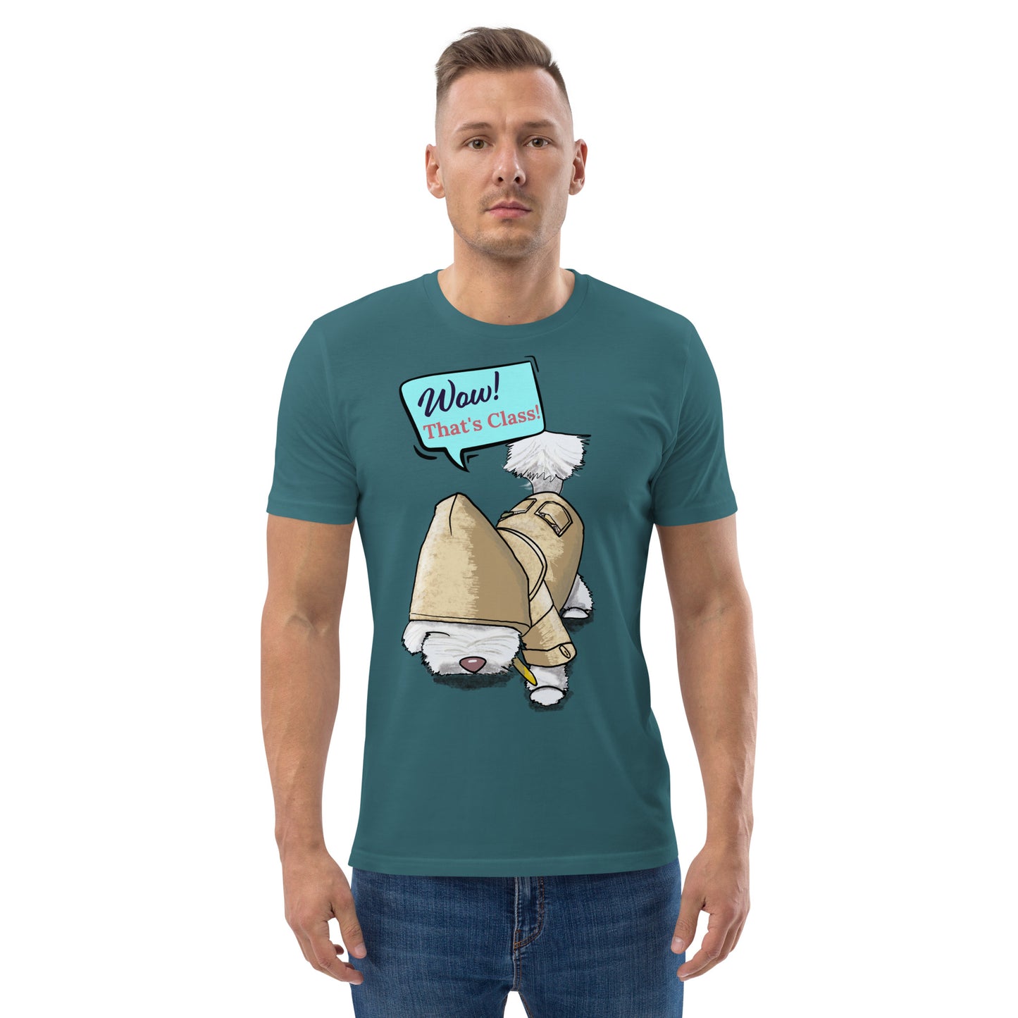 Cheeky Bichon Cute Funny Dog Cartoon T-Shirt (Customisable Text)