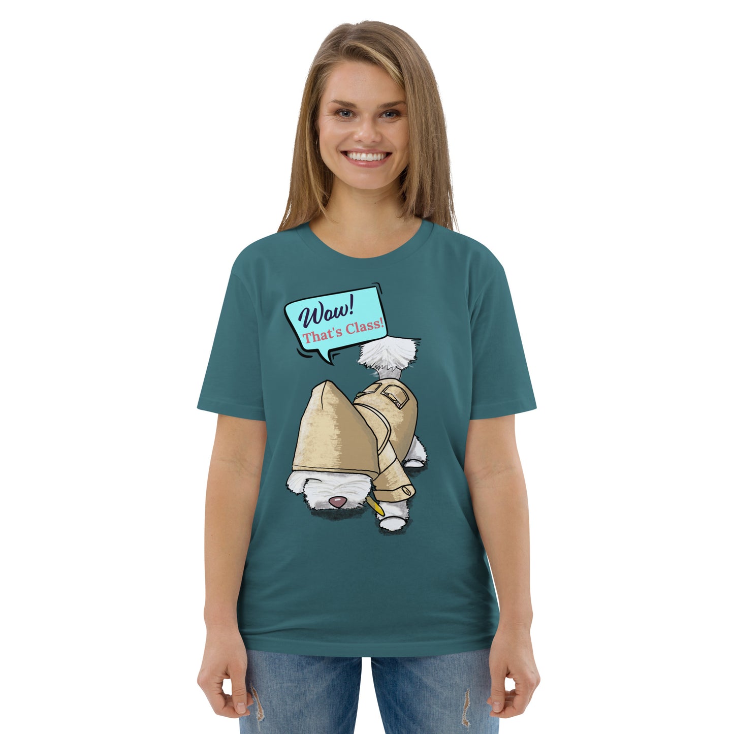 Cheeky Bichon Cute Funny Dog Cartoon T-Shirt (Customisable Text)