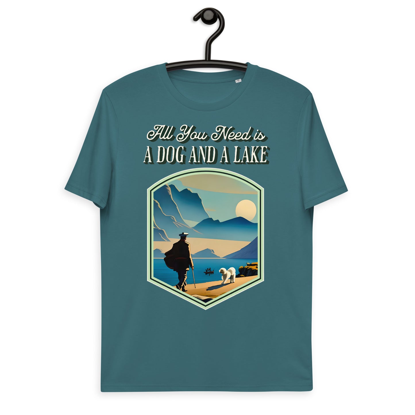 Vintage All You Need is a Dog and a Lake unisex organic cotton t-shirt