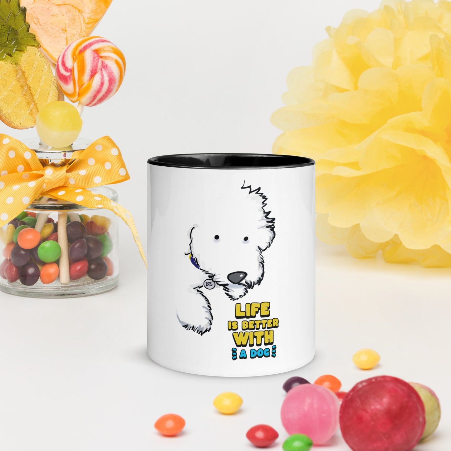 Cheeky Bichon Cute Life is Better with a Dog Mug with Color Inside
