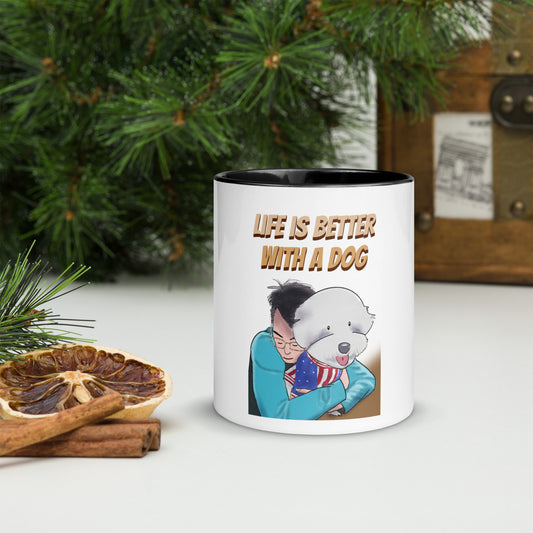 Cheeky Bichon Cute Funny Life is Better with a Dog Mug with Color Inside