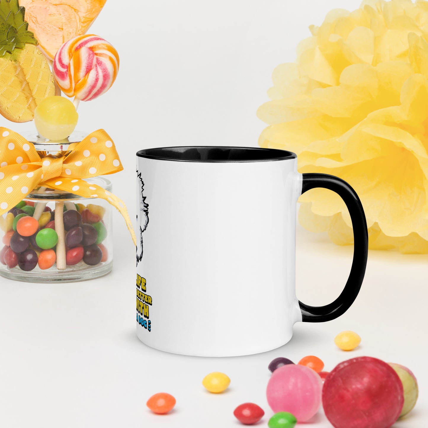 Cheeky Bichon Cute Life is Better with a Dog Mug with Color Inside