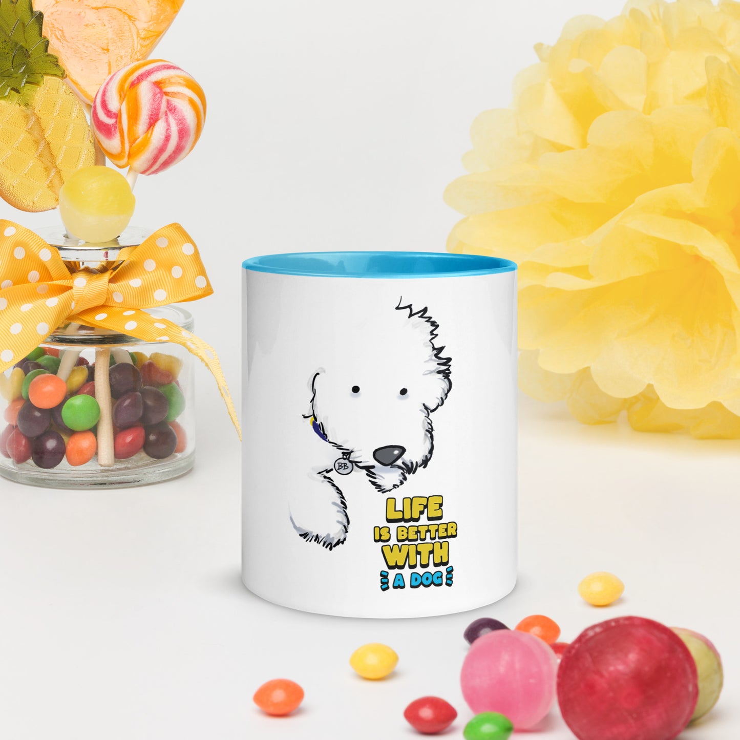 Cheeky Bichon Cute Life is Better with a Dog Mug with Color Inside