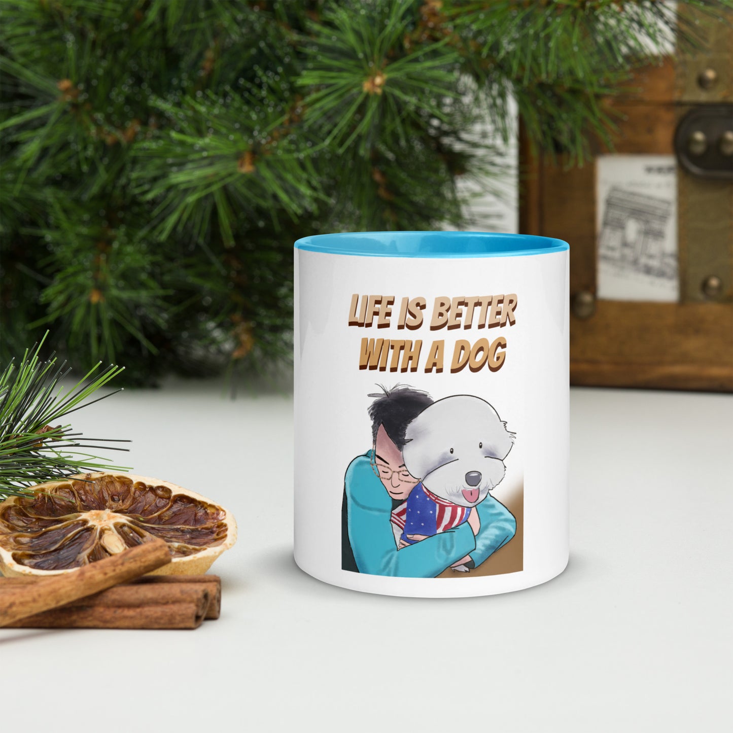 Cheeky Bichon Cute Funny Life is Better with a Dog Mug with Color Inside