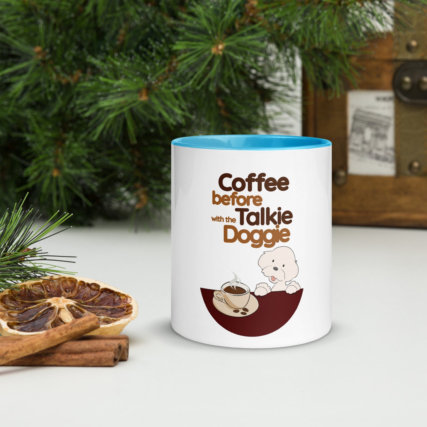 Cheeky Bichon Cute Coffee before Talkie Mug with Color Inside