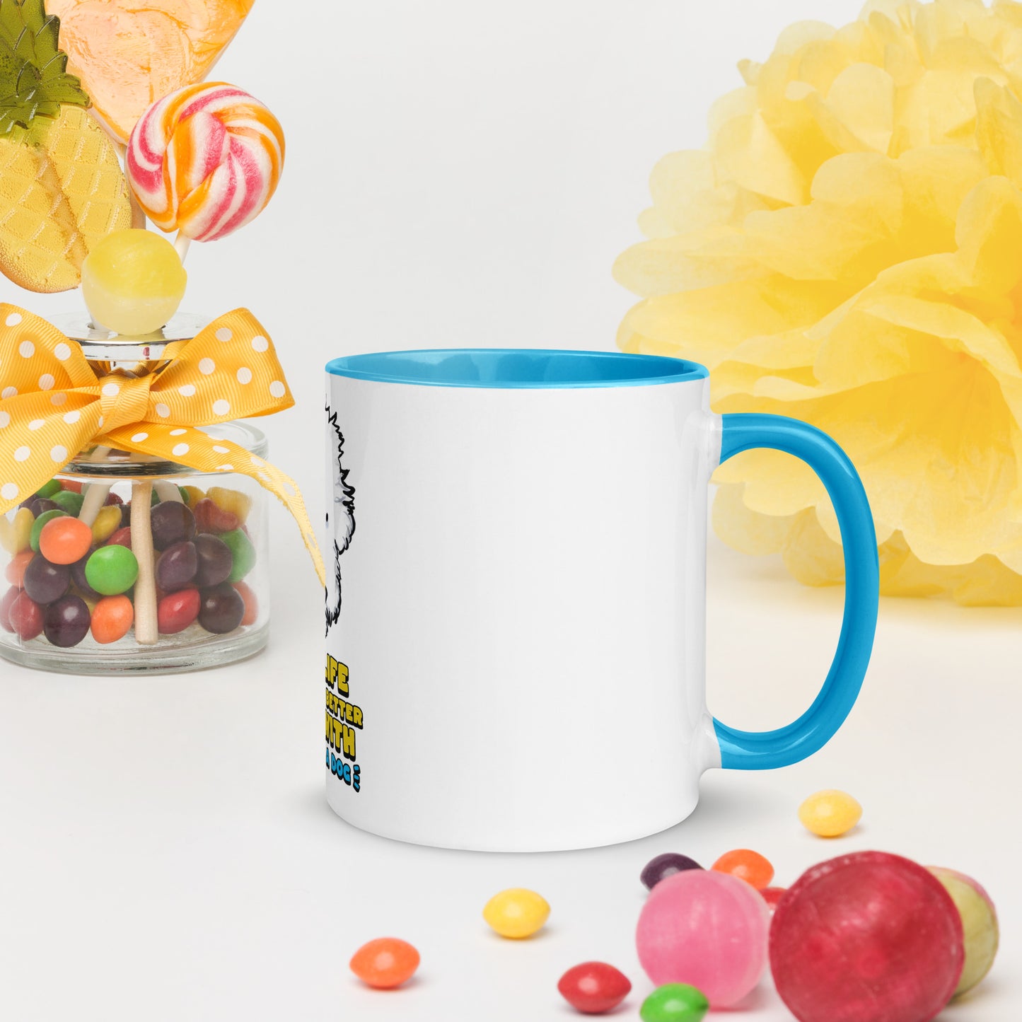 Cheeky Bichon Cute Life is Better with a Dog Mug with Color Inside