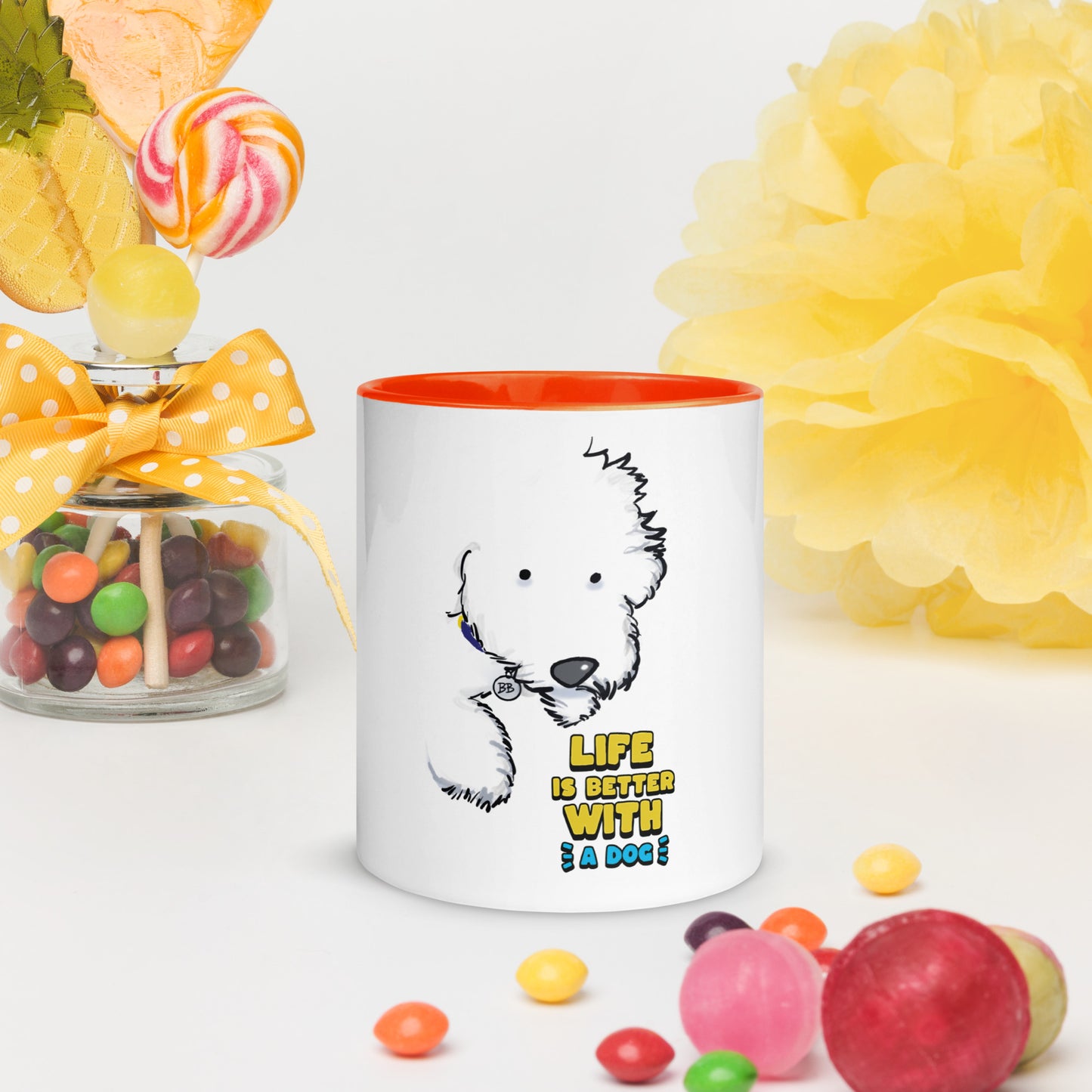 Cheeky Bichon Cute Life is Better with a Dog Mug with Color Inside