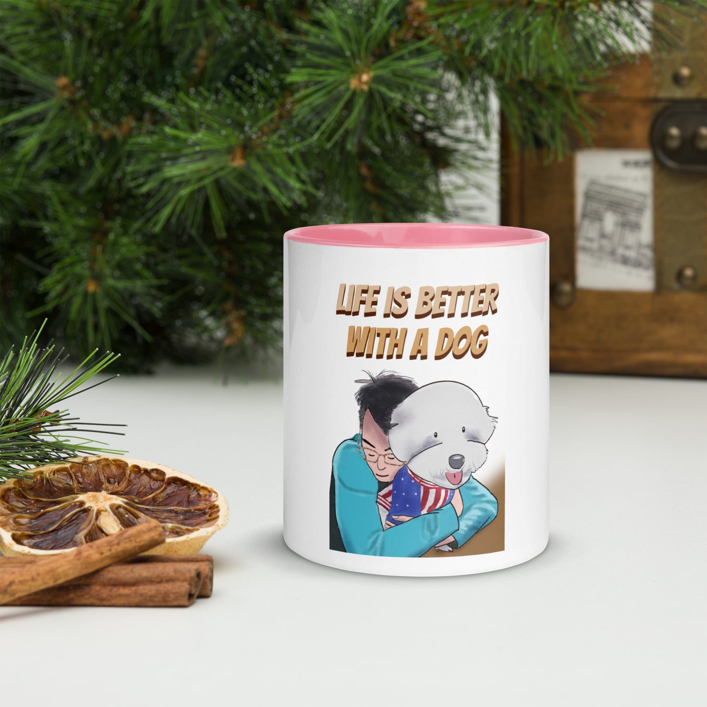 Cheeky Bichon Cute Funny Life is Better with a Dog Mug with Color Inside