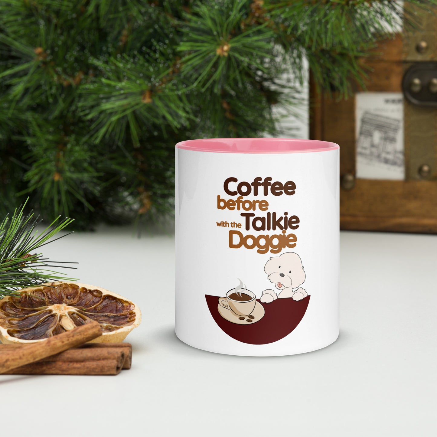 Cheeky Bichon Cute Coffee before Talkie Mug with Color Inside