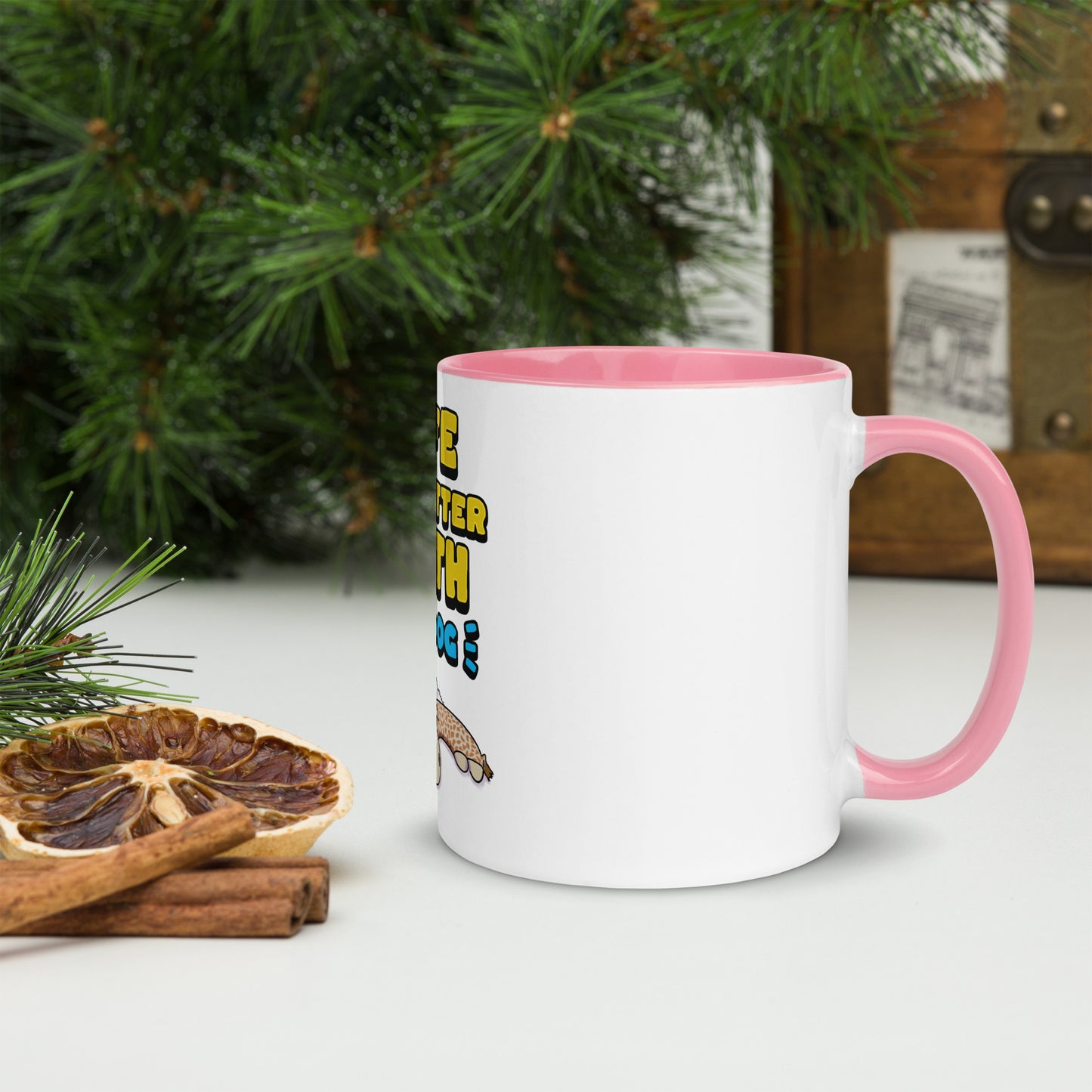 Cheeky Bichon Cute Funny Life is Better with a Dog Mug with Color Inside