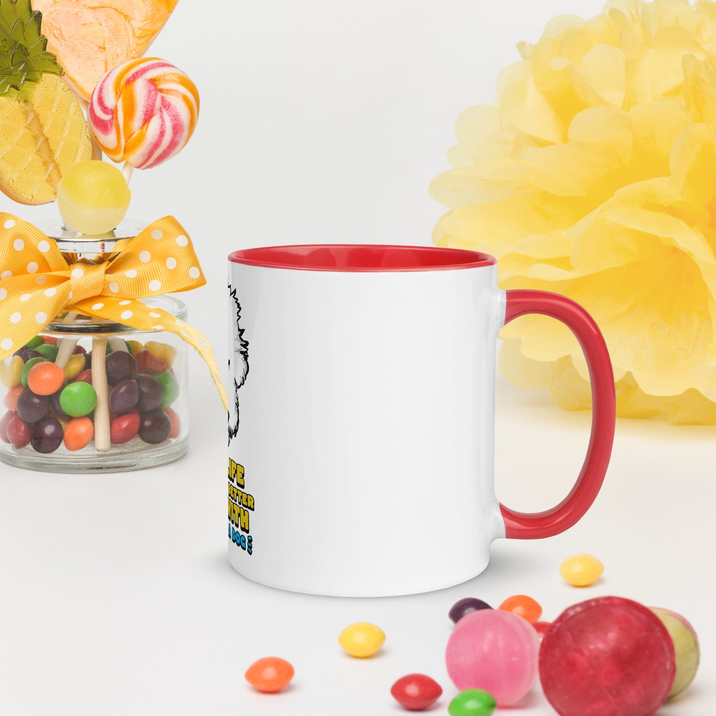 Cheeky Bichon Cute Life is Better with a Dog Mug with Color Inside
