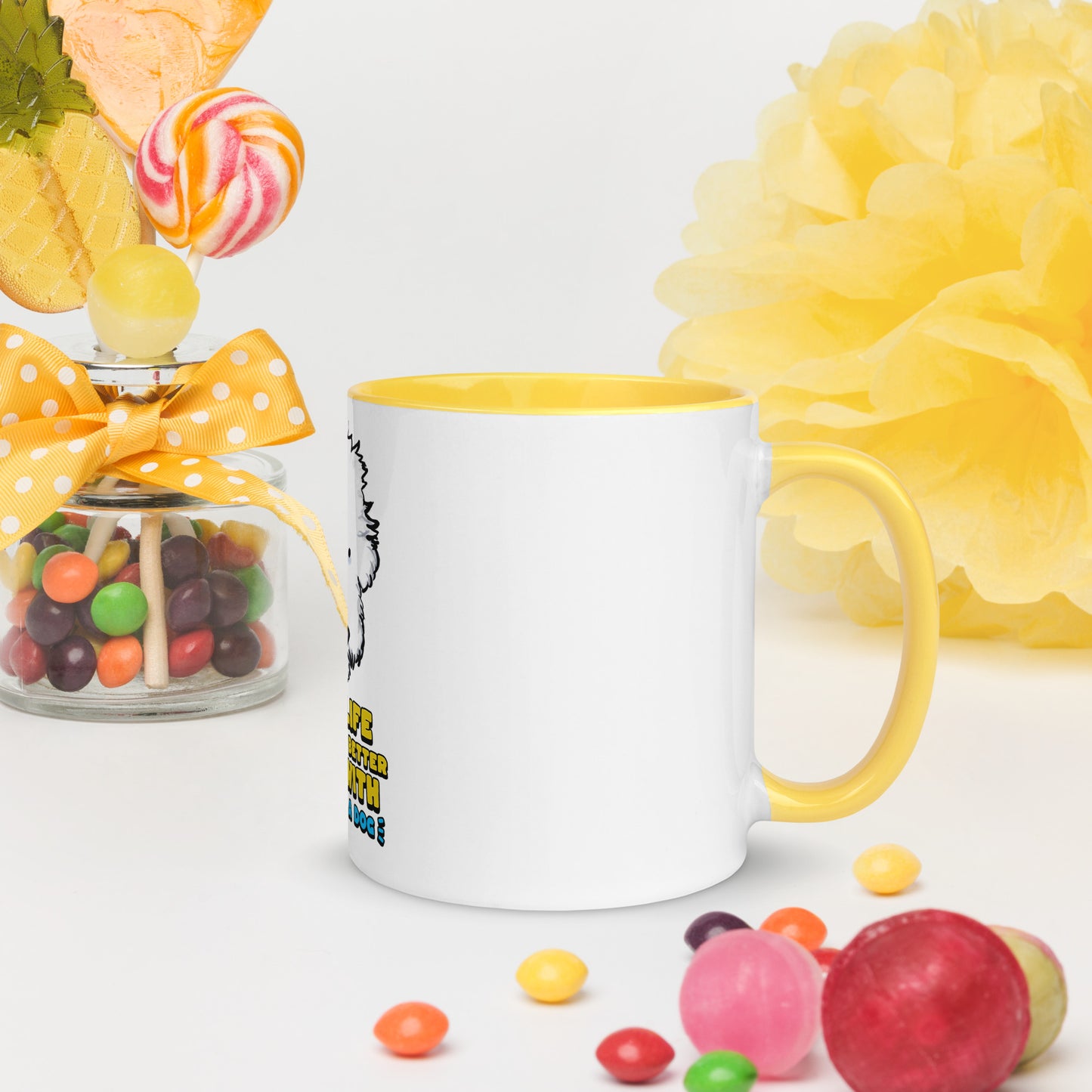 Cheeky Bichon Cute Life is Better with a Dog Mug with Color Inside